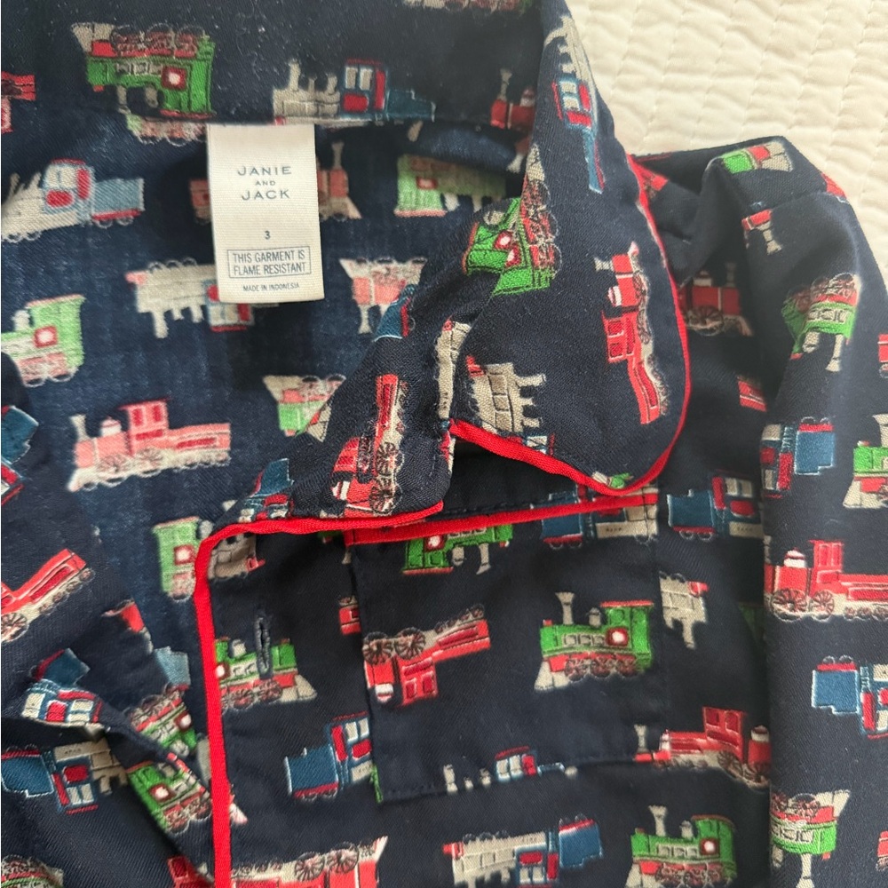 Janie and jack kids train pajamas